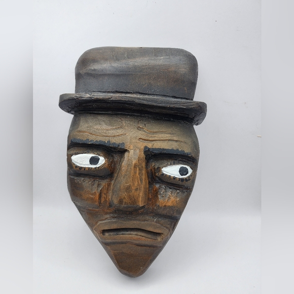 Hand Crafted Other - Folk Art Dixieland Drummer MaskHand Carved Signed FRAZER